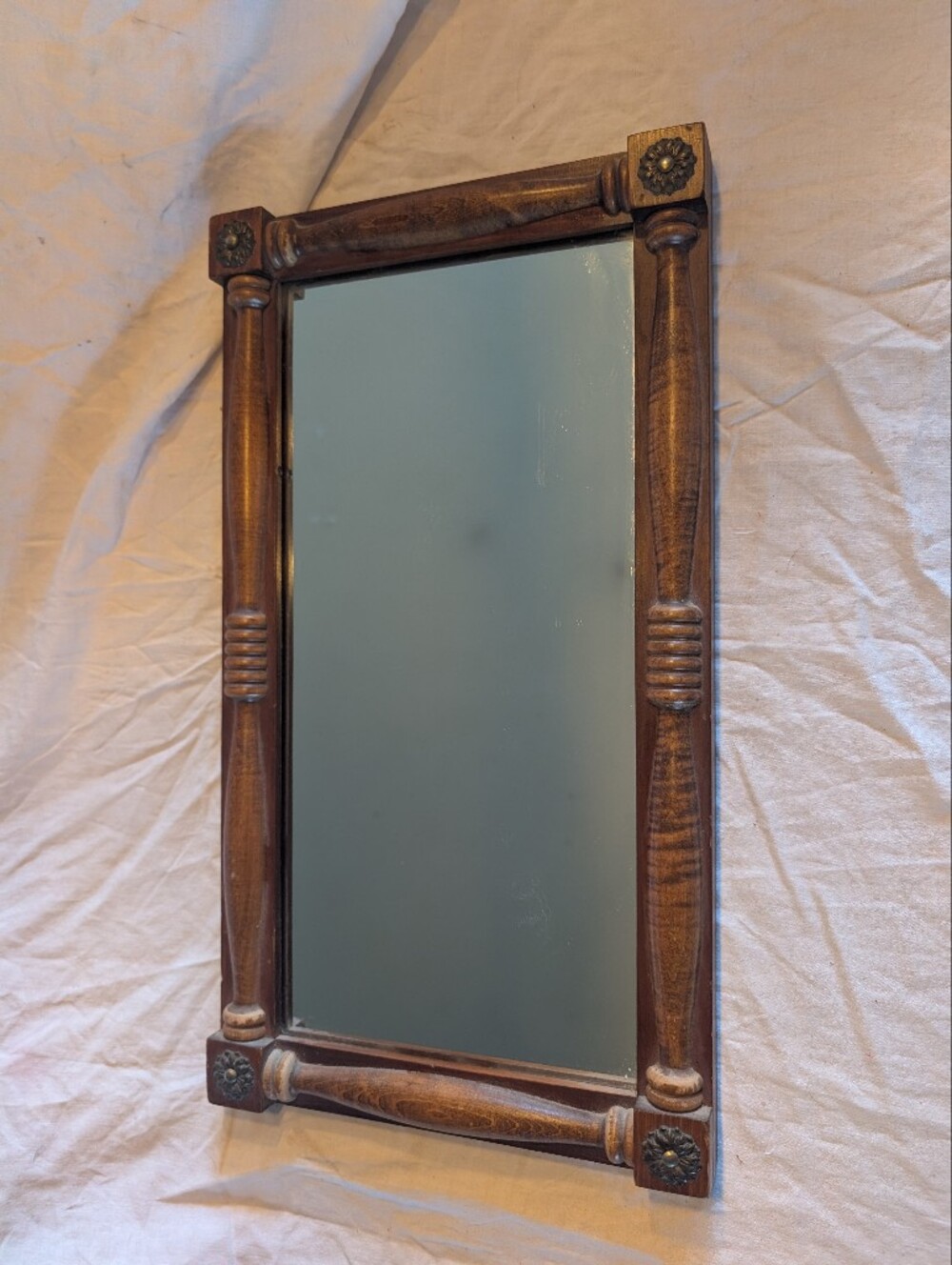 2/80$ Vintage Brown Carved Wood Wall Mirror